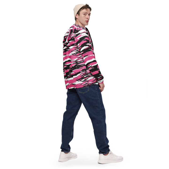 Men’s Windbreaker - Pink-Black Stroke