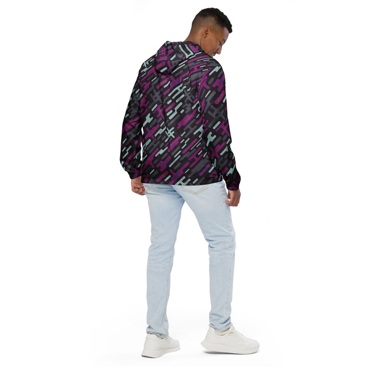 Men’s Windbreaker - Black-Purple Wire