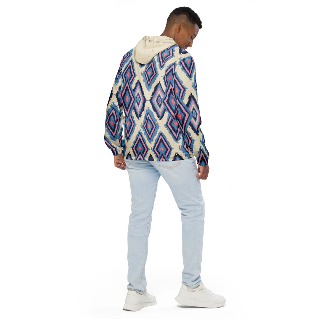 Men’s Windbreaker - Beige-Blue Illusion