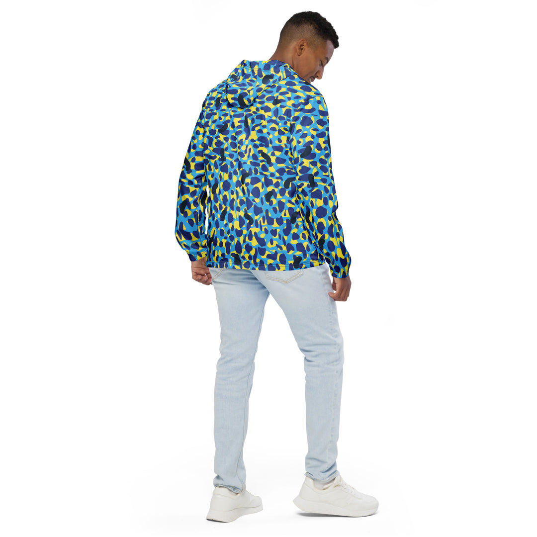 Men’s Windbreaker - Blue-Yellow Spot