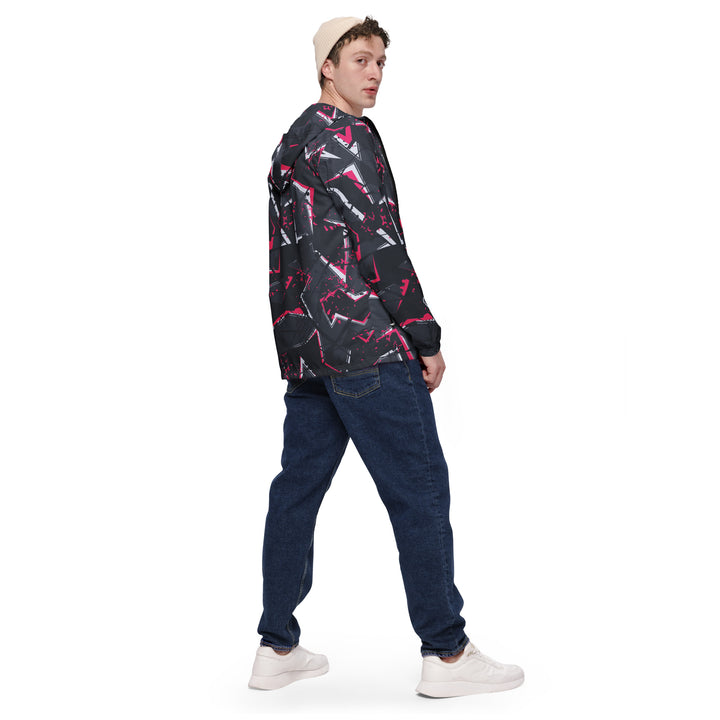 Men’s Windbreaker - Grey-Pink Neon