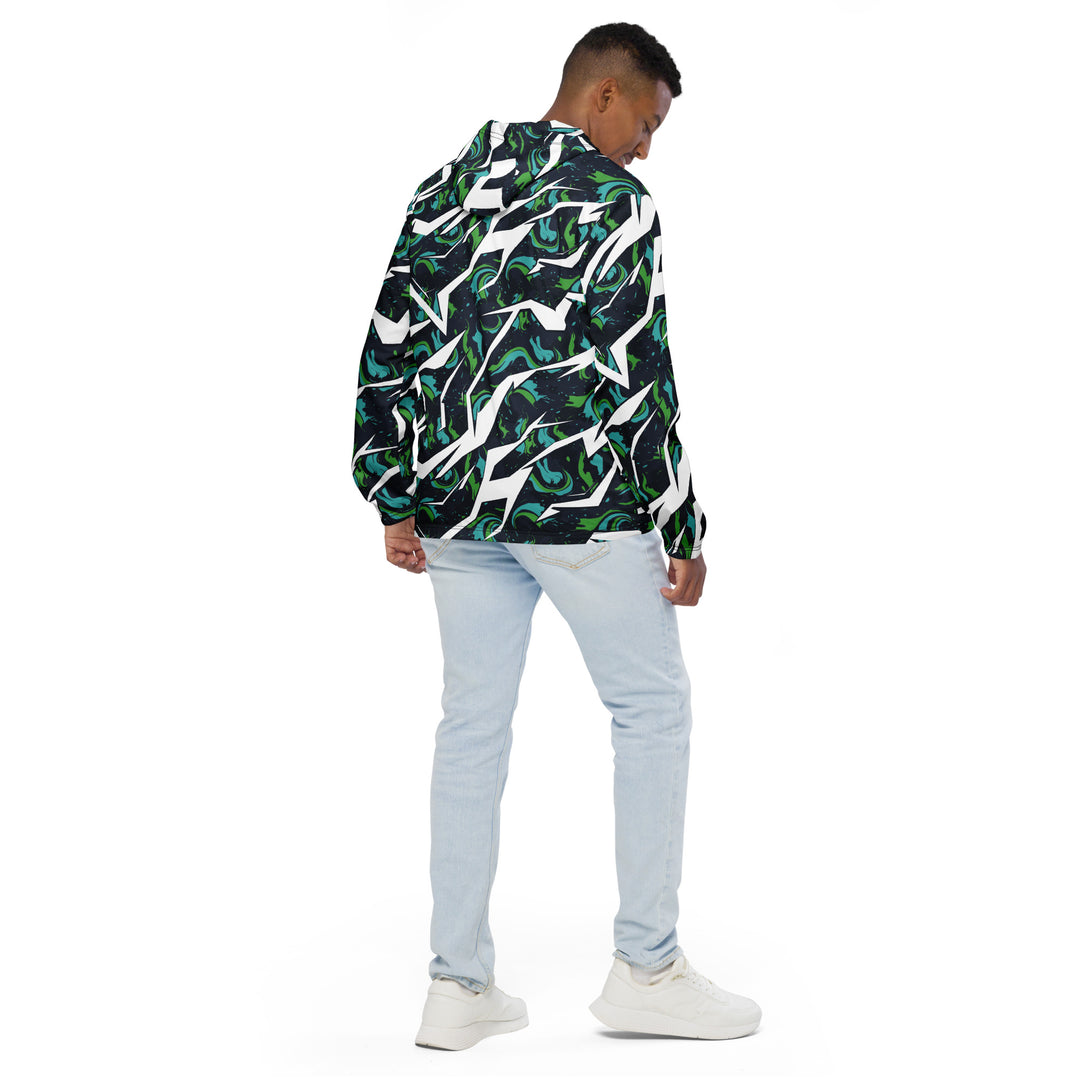 Men’s Windbreaker - Black-Green Comic