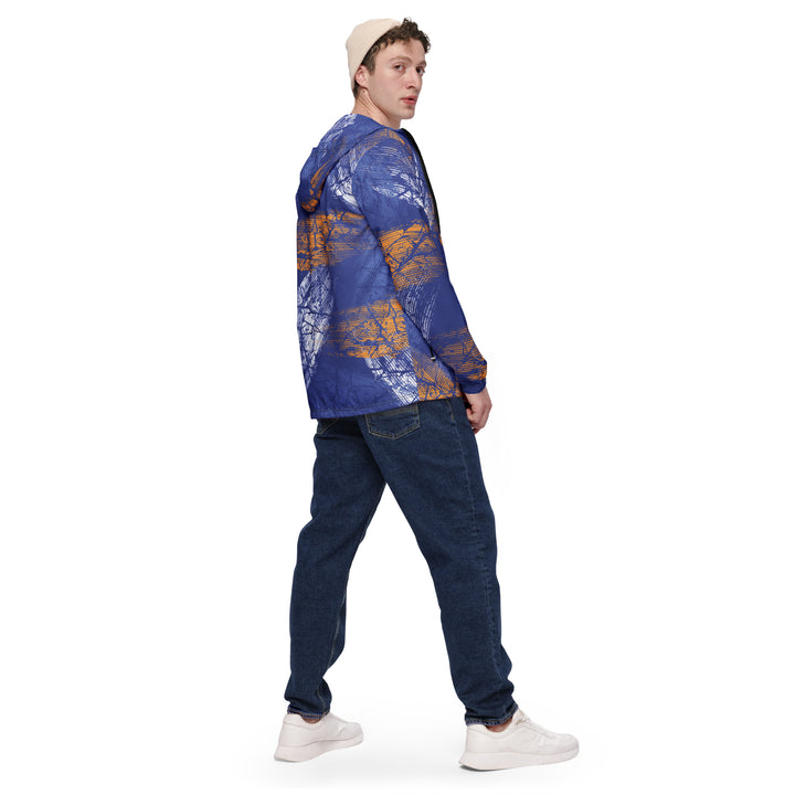 Men’s Windbreaker - Blue-Orange Stroke