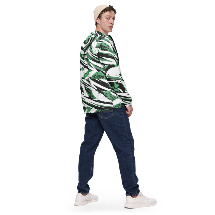 Men’s Windbreaker - White-Green Sword