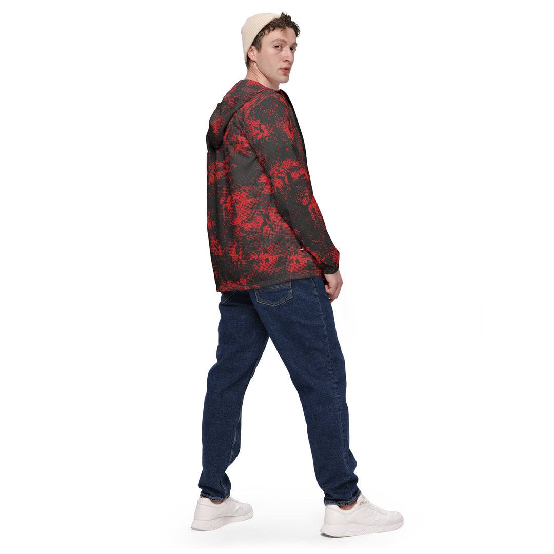 Men’s Windbreaker - Red-Black Ruin