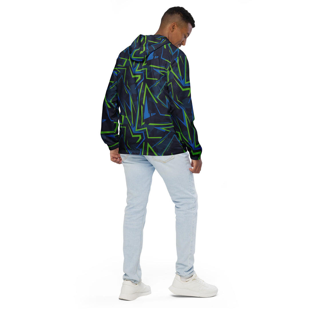 Men’s Windbreaker - Green-Blue Tension