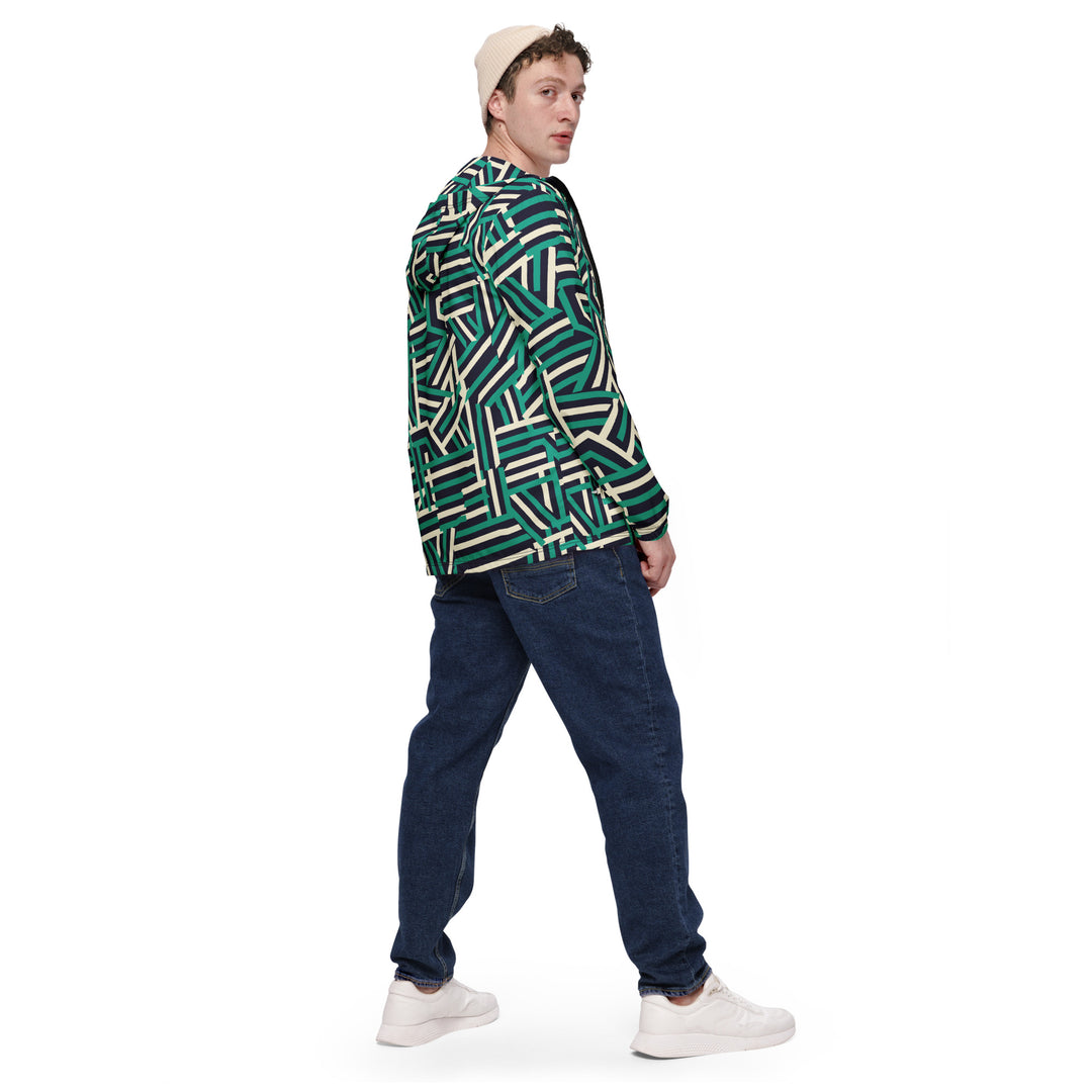 Men’s Windbreaker - Black-Green Maze