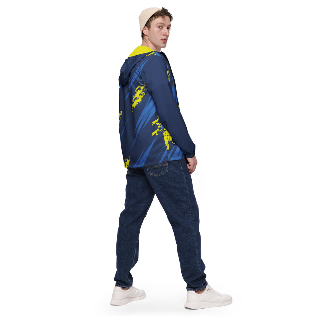 Men’s Windbreaker - Blue-Yellow Storm