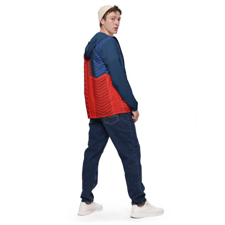 Men’s Windbreaker - Red-Blue Track