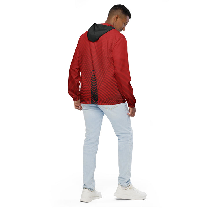 Men’s Windbreaker - Red-Black Stripe