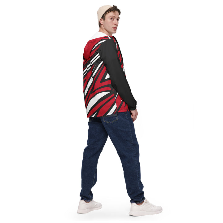 Men’s Windbreaker - Black-Red Spine