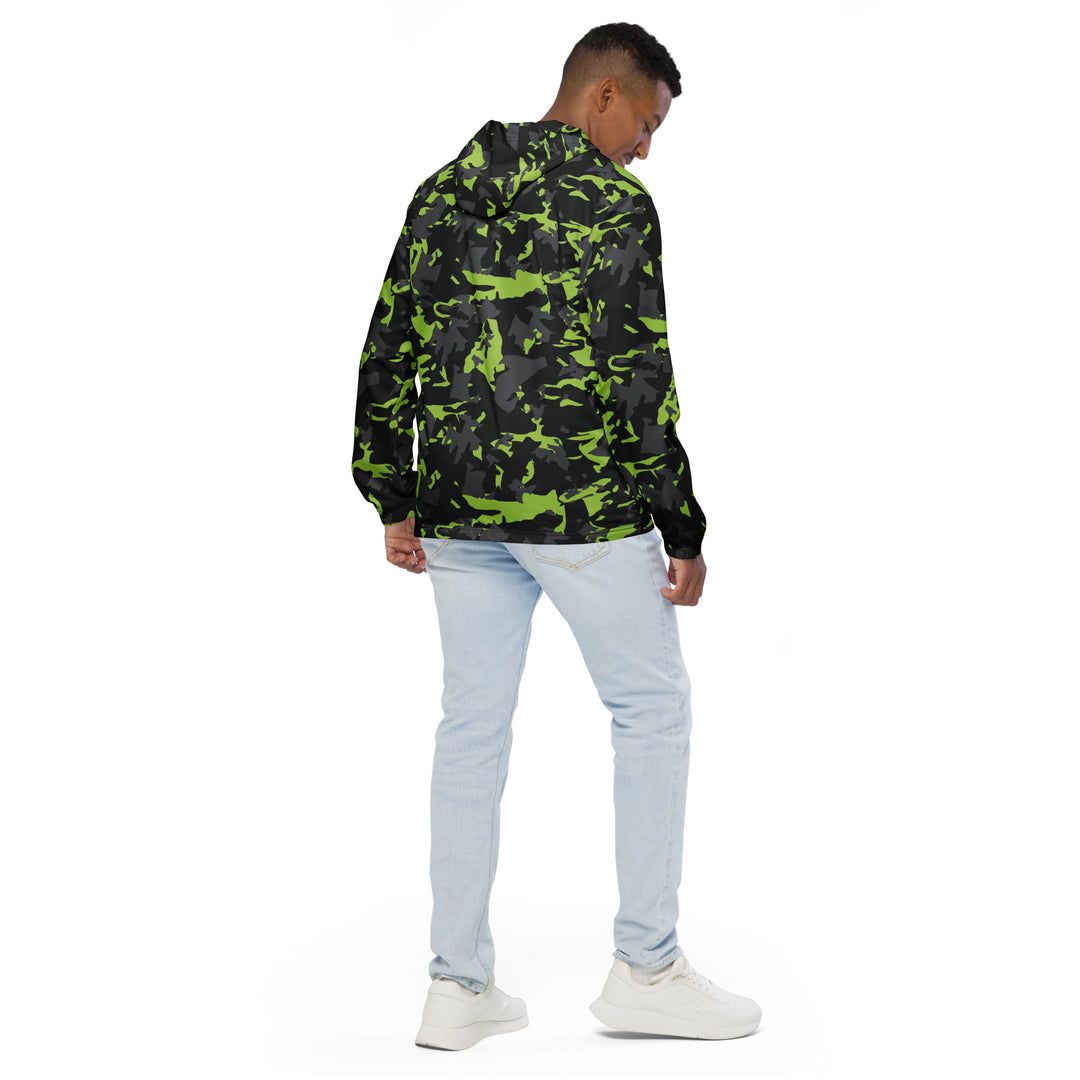 Men’s Windbreaker - Black-Green Cover