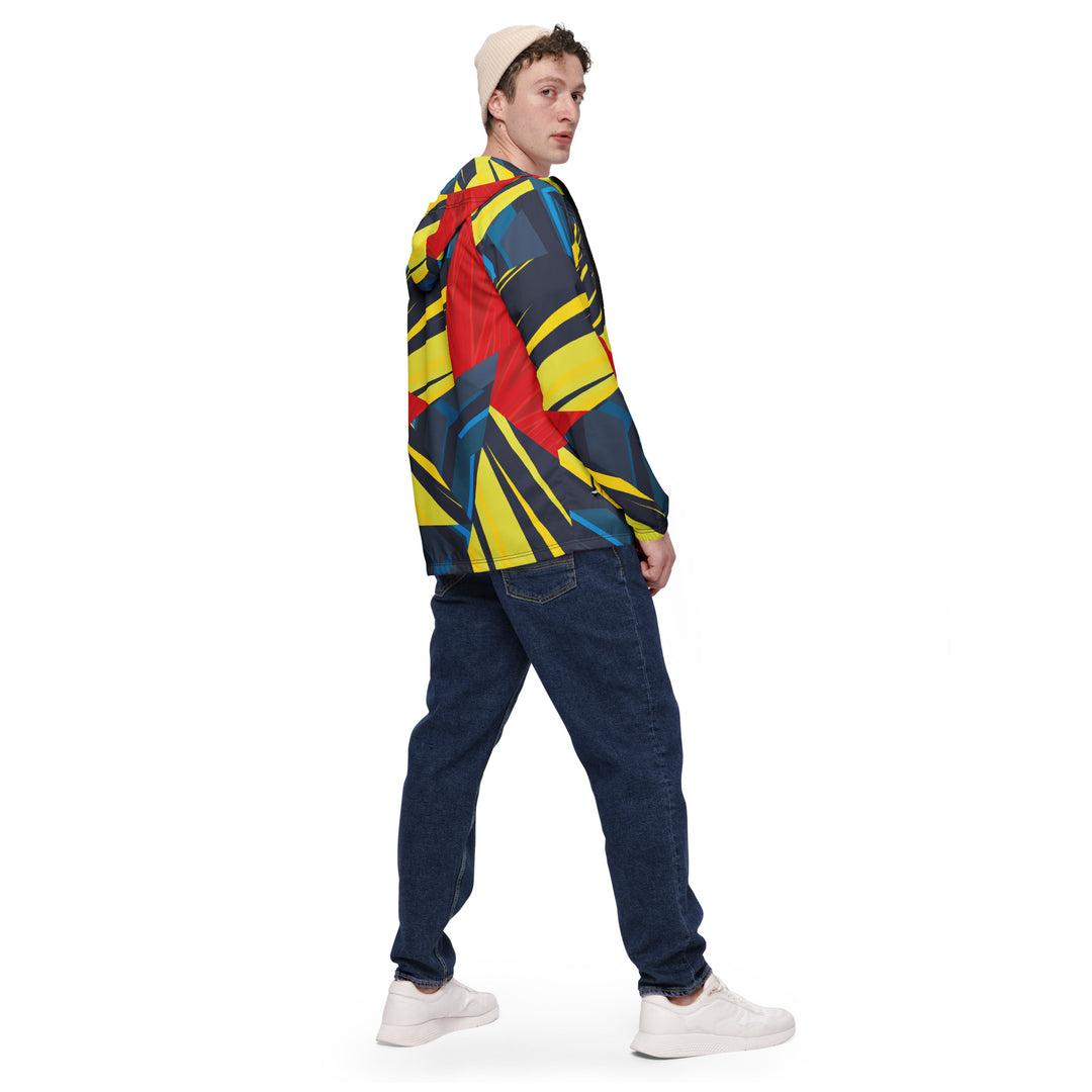 Men’s Windbreaker - Blue-Yellow Geometric