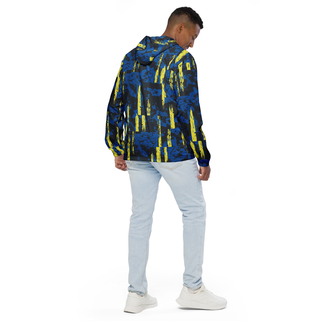 Men’s Windbreaker - Blue-Yellow Forest