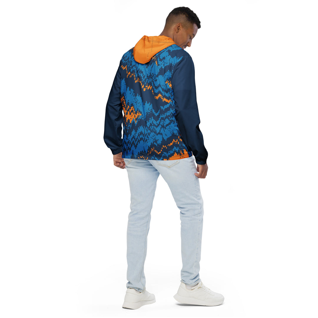 Men’s Windbreaker - Blue-Orange Pixel