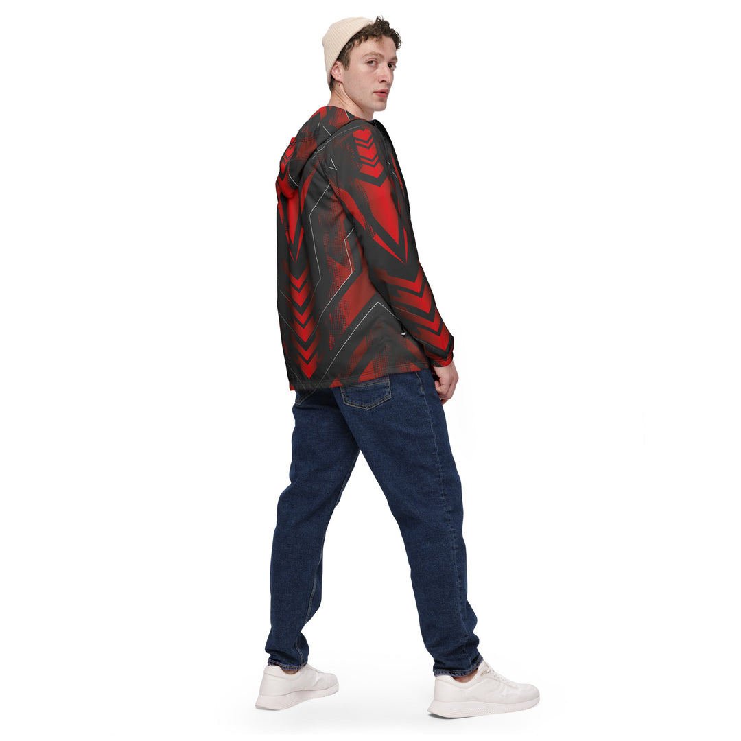 Men’s Windbreaker - Red-Black Cyber