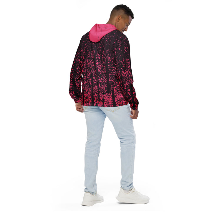 Men’s Windbreaker - Pink-Black Stains