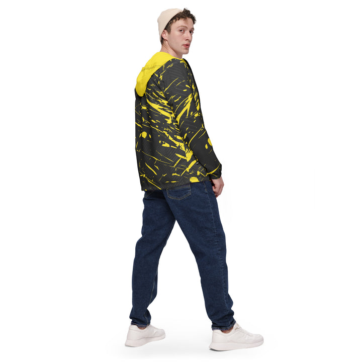 Men’s Windbreaker - Black-Yellow Splash