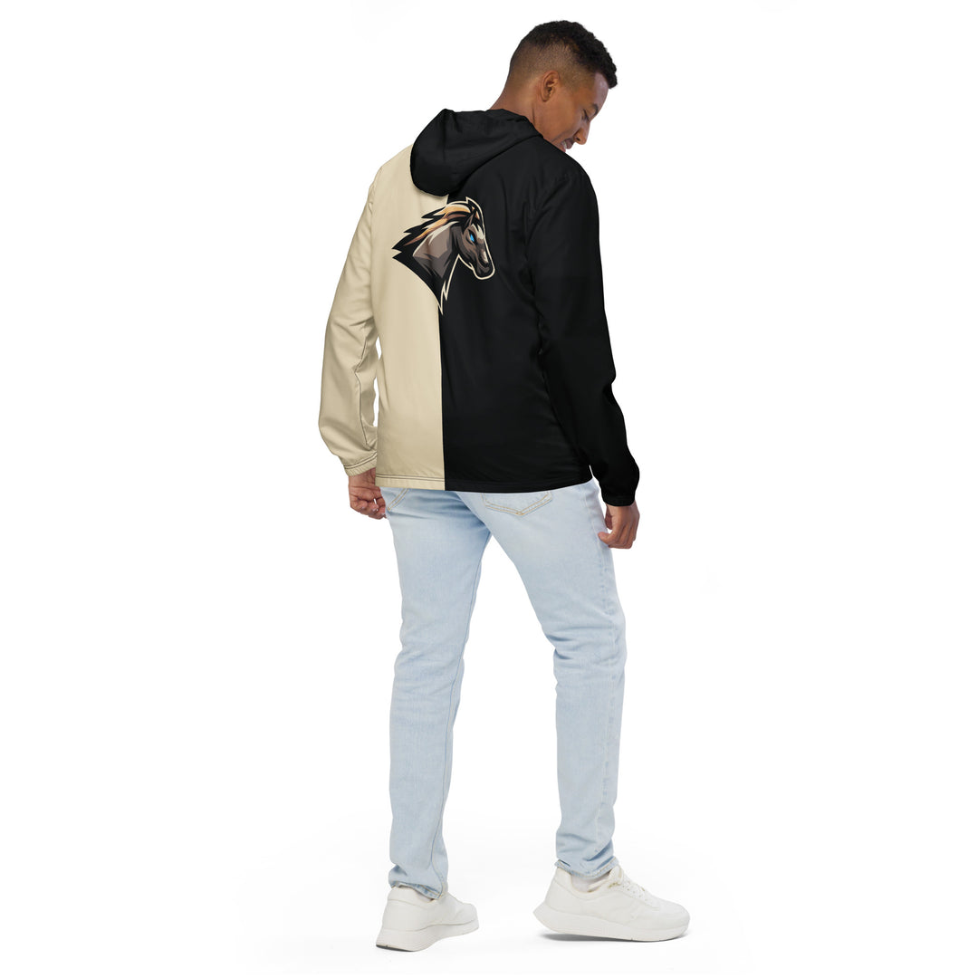 Men’s Windbreaker - Black-Beige Horsepower