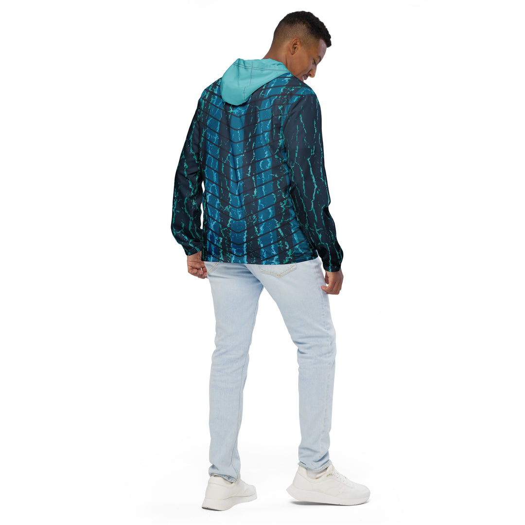 Men’s Windbreaker - Turquoise Flux