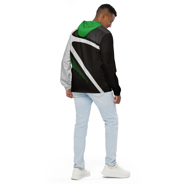 Men’s Windbreaker - Black-Green Arc