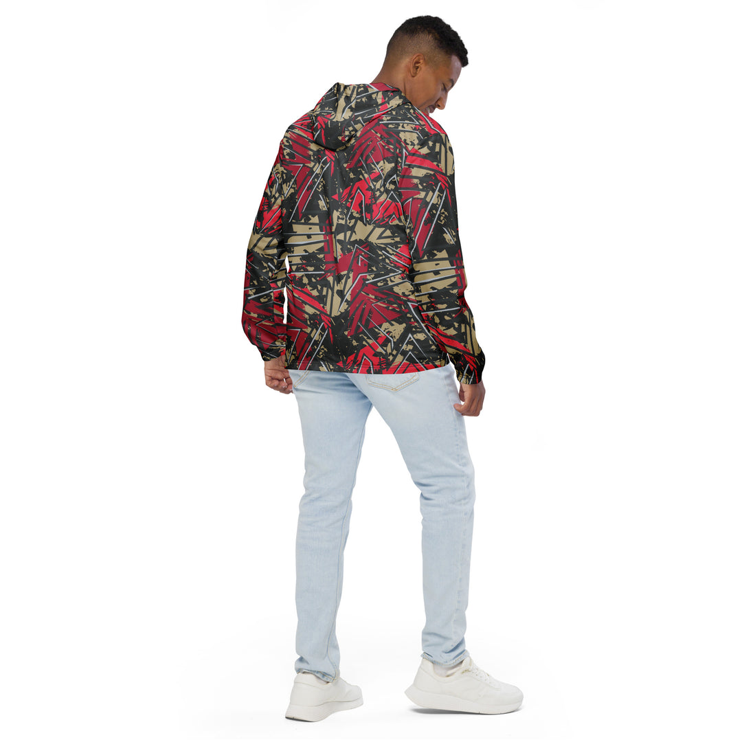 Men’s Windbreaker - Grey-Red Repeat