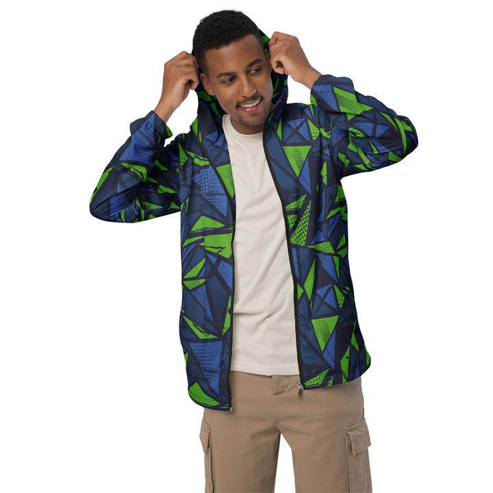 Men’s Windbreaker - Green-Blue Crack