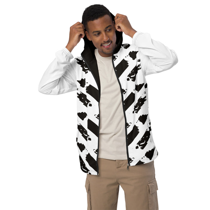 Men’s Windbreaker - White-Black Mesh