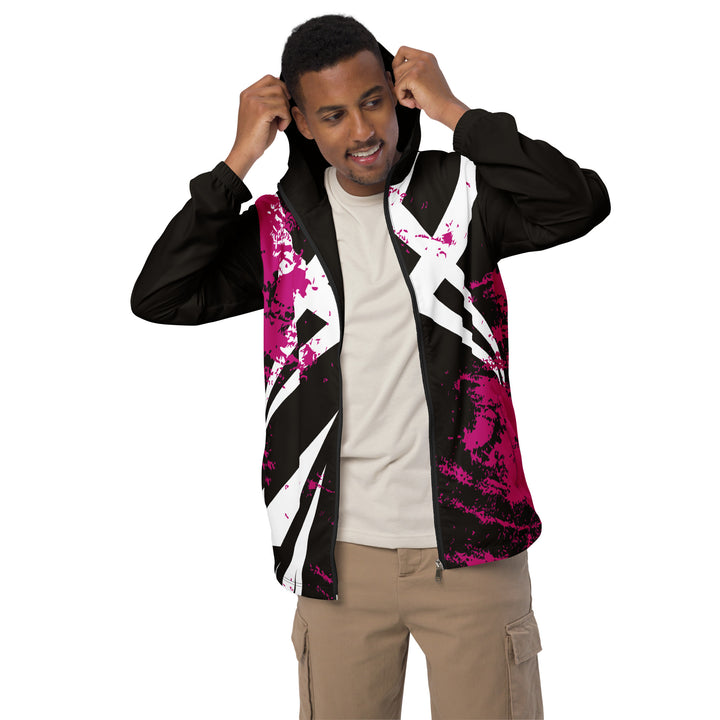 Men’s Windbreaker - Black-Pink Tribal