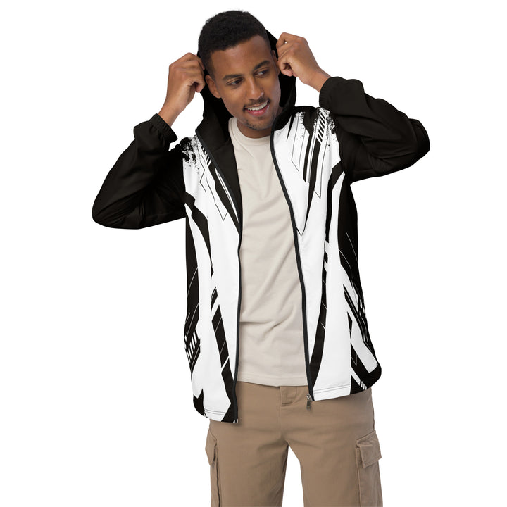 Men’s Windbreaker - White-Black Ribbon