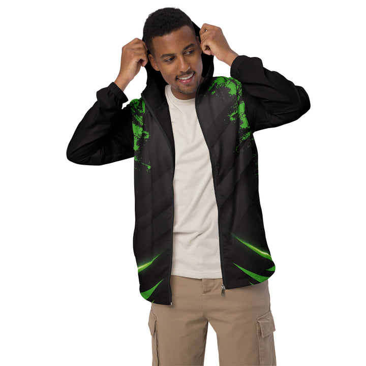 Men’s Windbreaker - Black-Green Spike