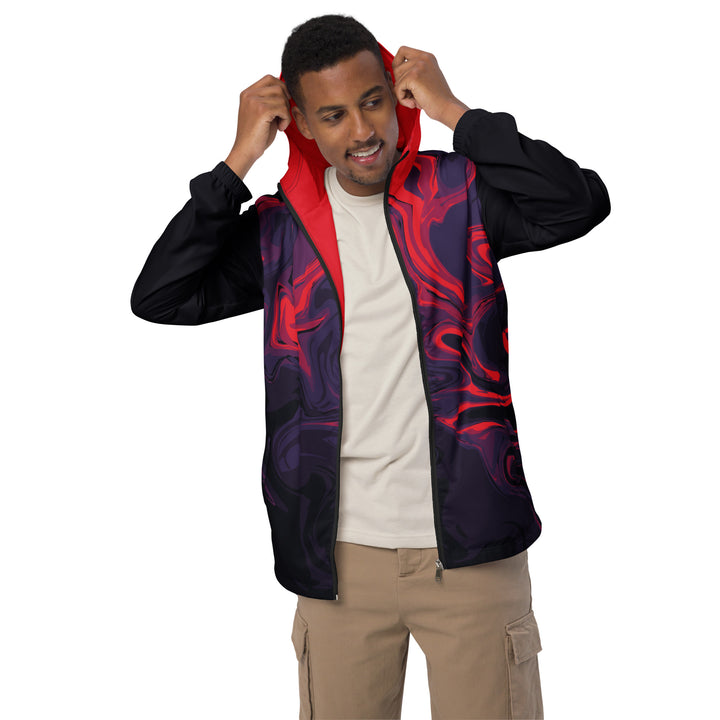 Men’s Windbreaker - Black-Red Heat