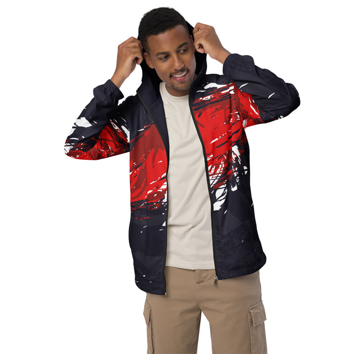 Men’s Windbreaker - Black-Red Ace