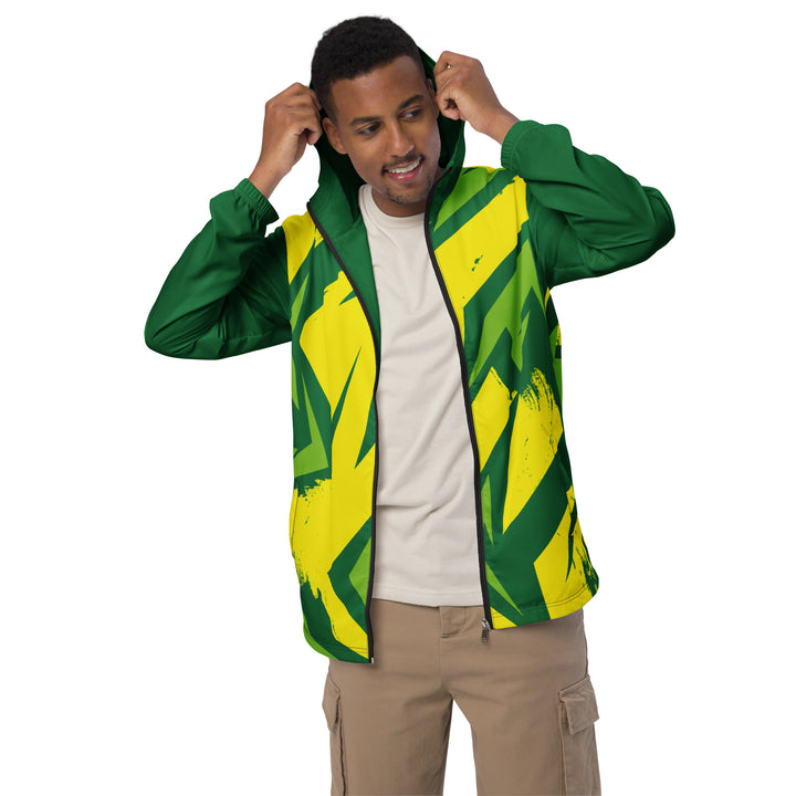 Men’s Windbreaker - Green-Yellow Edge