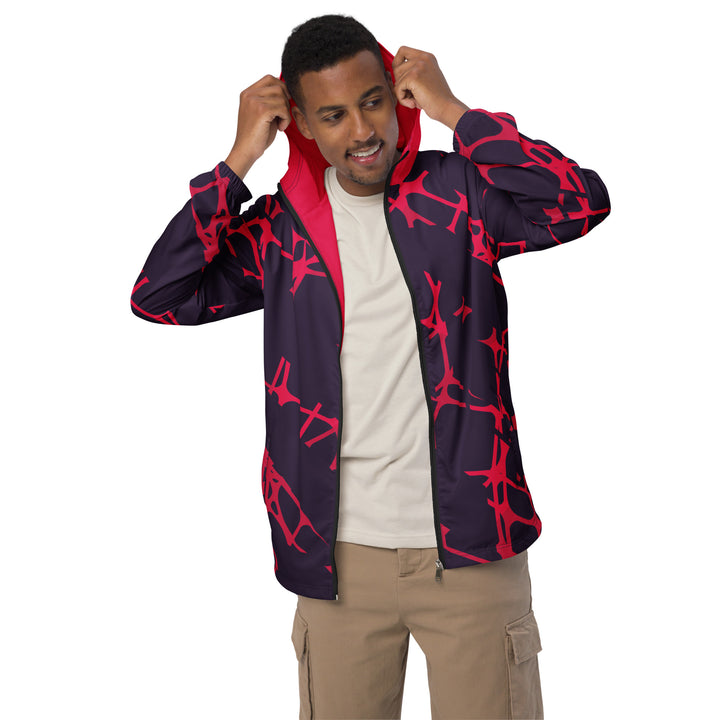 Men’s Windbreaker - Purple-Red Wire