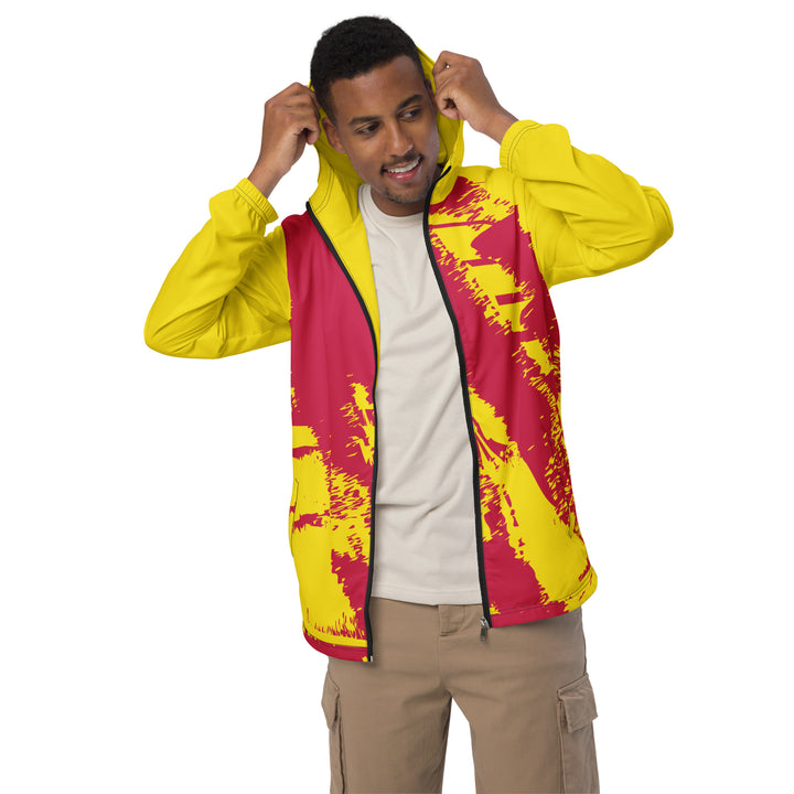 Men’s Windbreaker - Yellow-Red Brush