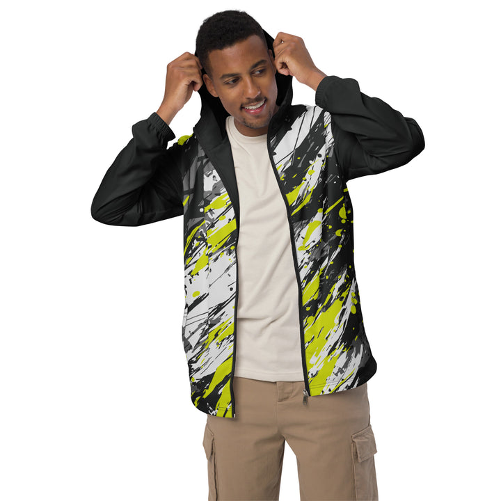 Men’s Windbreaker - Black-White Scratch