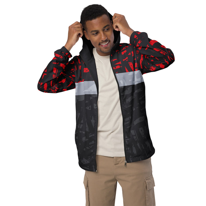 Men’s Windbreaker - Black-Red Separation