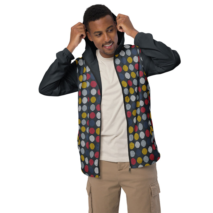 Men’s Windbreaker - Grey-White Circles