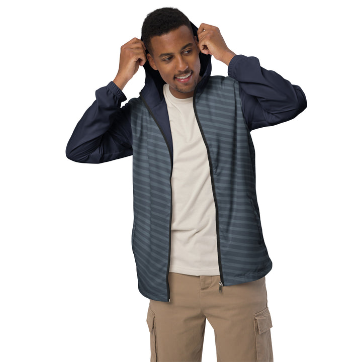 Men’s Windbreaker - Grey-Purple Stripes