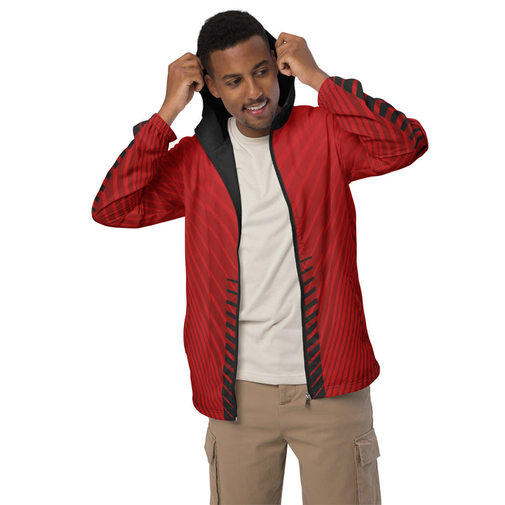 Men’s Windbreaker - Red-Grey Arrow