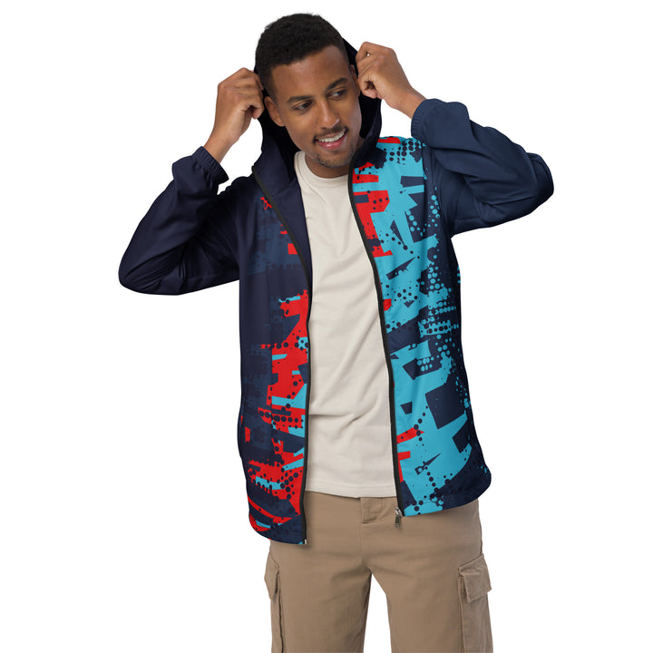 Men’s Windbreaker - Blue-Red City