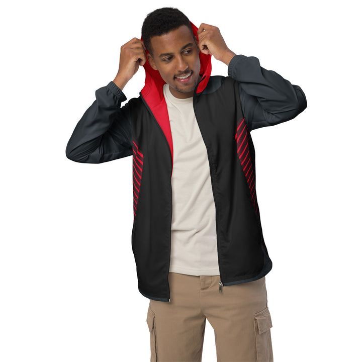 Men’s Windbreaker - Black-Red Hermes