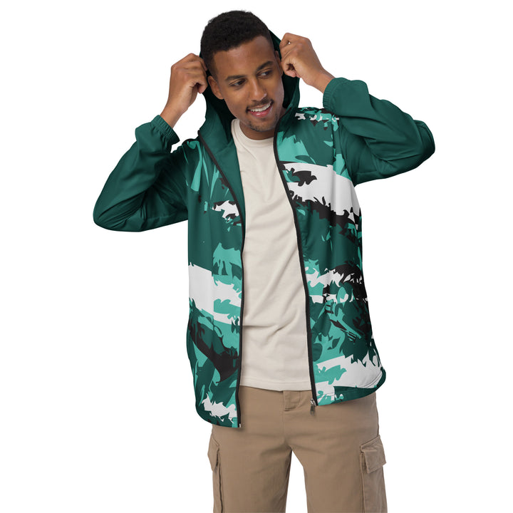 Men’s Windbreaker - Green-White Camouflage