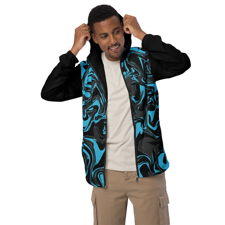 Men’s Windbreaker - Black-Blue Bluff