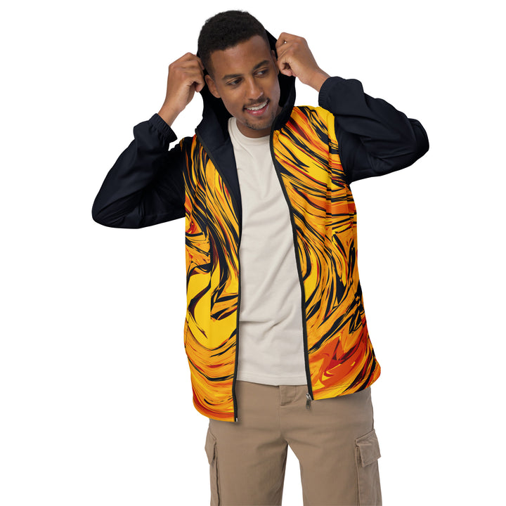 Men’s Windbreaker - Orange-Black Lava