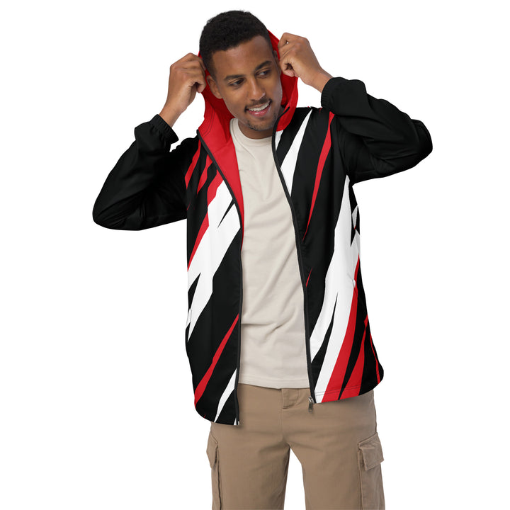 Men’s Windbreaker - Black-Red Bolt