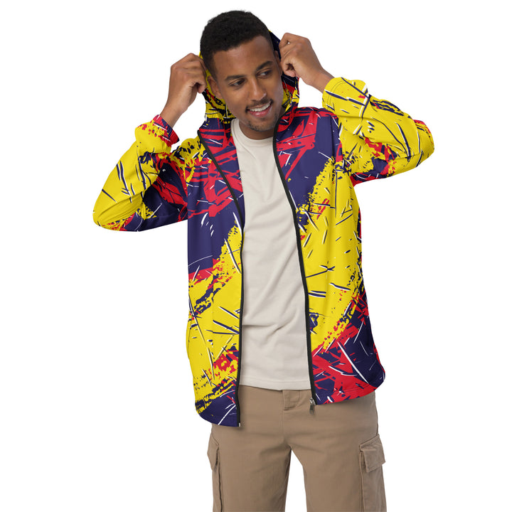 Men’s Windbreaker - Purple-Yellow Stream