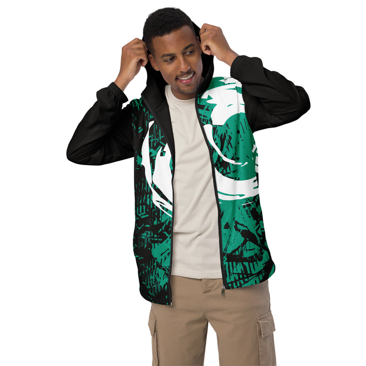 Men’s Windbreaker - Black-Green Rescue