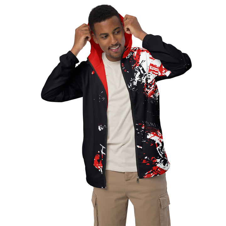 Men’s Windbreaker - Black-Red Shield